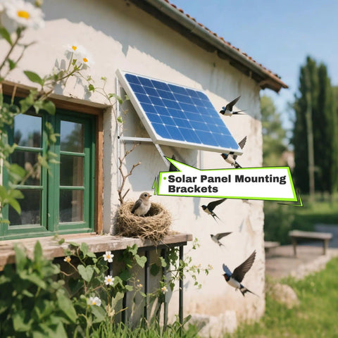 4 Pack 45 Inch Adjustable Solar Panel Tilt Mount Brackets With Foldable Legs For 45 Inch Panels on cottage wall