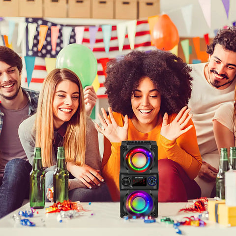 Beast Mode 40W Portable Bluetooth Speaker With Colorful Lights Dual Subwoofers And Heavy Bass FM Radio MP3 Player Bluetooth 5.0