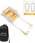 Emergency Fire Escape Rope Ladder 32 Feet Flame Resistant Extension Rope With 2 Hooks Reusable Portable Window Escape Ladder for 3 to 7 Story Homes with carrying bag and metal hooks