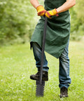 Man using 40 Inch Metal Detecting Shovel With T Handle Root Slayer Digging Tool in garden