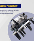 Close-up of Beefy Front Wheel Bearing And Hub Assembly 515098 showcasing 8 lug bolts and ABS for GM trucks and SUVs