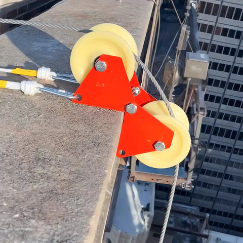 90 Degree Adjustable Corner Edge Protector L Size 120mm By 80mm For Lifting And Moving Heavy Objects Rope Block And Tackle Pulley System Around Sharp Corners Protect Ropes Cables And Hassle Free Hoisting on rooftop edge