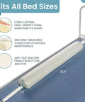 Skip The Worry With This Ultra Cozy Foam Bed Bumper That Anchors Toddler Squad Firmly Against Dangerous Nighttime Roll Outs While Granting Parents Unrestricted Access, showing machine-washable soft foam bed rail.