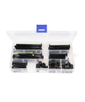 M6 Black Socket Cap Screws And Barrel Nut Hardware Kit 25 Piece Set For Cribs in open plastic box with compartments