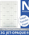 3G Jet Opaque Heat Transfer Paper For Dark And White Fabrics 11x17 Inches 25 Sheets Pack with gridlines on sheet