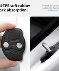 Close-up of TPE Door Shock Absorber for Tesla Model 3/Y 2017-2026, showing anti-rust lock cover design with soft rubber material.