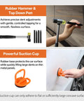 Dual Grade Dent Repair Kit for Cars With Adjustable Dent Lifter and Heavy Duty Bridge Puller for Paintless Dent Removal Tools Ideal for Auto Body DIY Car Care and Mobile Repairs Pro Grade PDR Kit rubber hammer and suction cup in use
