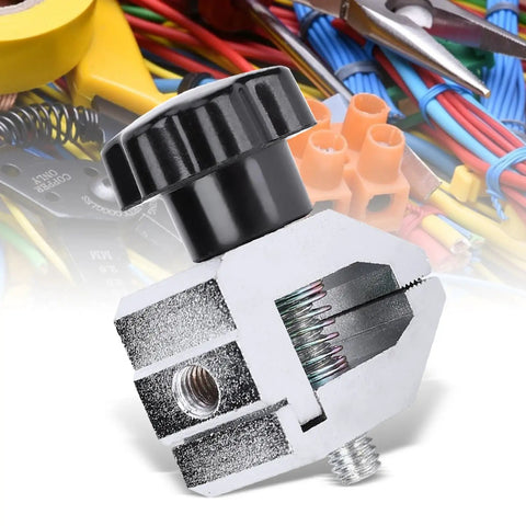 Beefy 500N Push Pull Test Clamp For Tensile Testing, Stainless Steel Force Gauge Fixture With 3.5mm Opening, white clamp with black knob