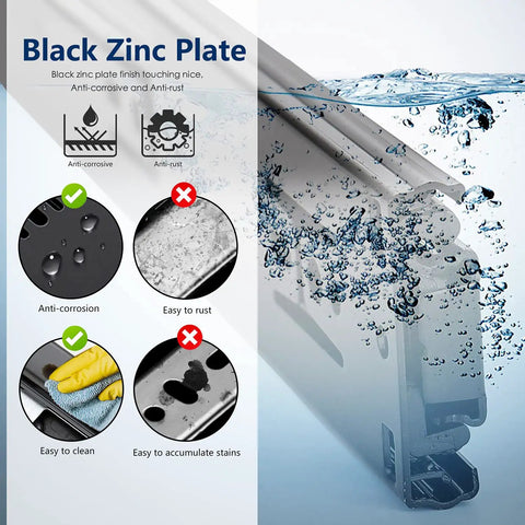 Premium Heavy Duty Matte Black Soft Close Drawer Slides Twenty Inch Steel Ball Bearing Hardware showing black zinc plate finish.