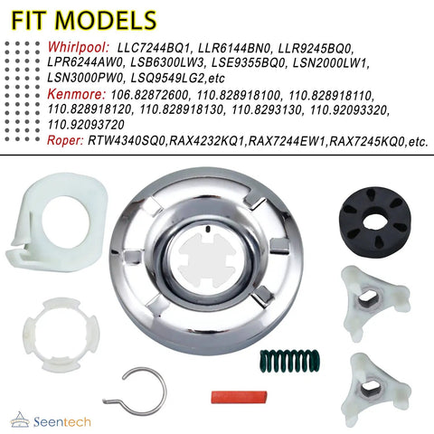 DIY Washer Repair Kit With 285753A Motor Coupling And 285785 Clutch Kit For Whirlpool And Kenmore Washers, Replaces 285331 3351342 3946794 3951311 AP3094537
