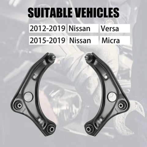 Beef Up 10 Piece Front Lower Suspension Kit With Control Arms Ball Joints Sway Bar Links Outer And Inner Tie Rod Bellows For Nissan Versa 2012 To 2019 And Micra 2015 To 2019 front control arms for Nissan Versa and Micra
