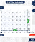 Heavy Duty Pegboard Set Of 2 Wall Panels 22 By 18 By One Eighth Inch Holes For Home Office Garage Storage And Organization White Tough Weather Resistant Washable Pegboard System With One Inch On Center Spacing And Easy Cleaning, diagram labeled with measurements and material details.