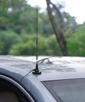 Wide Range Police Scanner Antenna With Magnetic Base For 20 To 1300 MHz Ham Radio VHF UHF Two Way Radios BNC Male Connector Ideal For Uniden Bearcat Whistler And Radio Shack Scanners installed on car roof