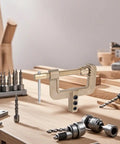 Top Notch Totority Welding Ground Clamp With Sturdy Spring And Electroplated Copper Earth Clip For Efficient Low Temp Rise Jobs At Shop Or In The Field on a wooden workbench surrounded by tools