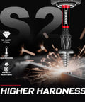 52 Piece Magnetic Phillips Screwdriver Bit Set for Impact Drivers With PH1 PH2 PH3 1 Inch 2 Inch 3 Inch and 6 Inch Bits Color Coded Base Includes 1 Piece Impact Bit Holder S2 Steel Cross Driver Bits Durable Magnetized Set showcasing S2 alloy steel and impact resistance