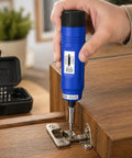 Using 21 Piece Adjustable Torque Screwdriver Set With 1 Quarter Inch Drive Long Reach Shank Inch Pounds Precision Meter on hinge