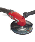 No Fuss Pneumatic Angle Grinder Featuring Seven Inch Grinding Wheel Pumping Out 2.8 Horsepower And 7700 Rpm On 69 Cfm Air for metalwork.