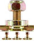 Heavy Duty L Track Double Stud Fittings 4 Pack 3/8 Inch Threaded Steel Bolts with nut and detailed view.