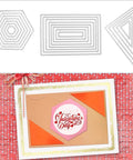 Six Piece Cutting Dies Set For Card Making And Scrapbooking Includes Rectangle Circle Triangle Square Oval And Hexagon Dies for DIY crafts