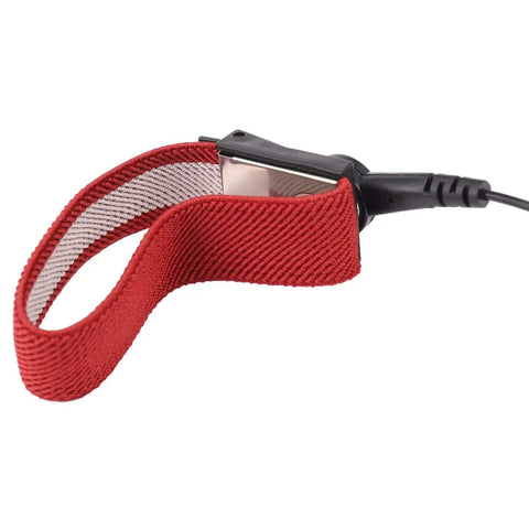 Anti Static ESD Grounding Wrist Strap Adjustable Antistatic Bracelet For Electronics Assembly, Wine Red, loop and connector view