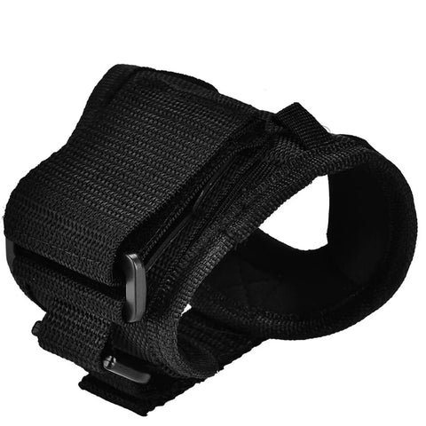 Close-up of Diving Light Glove With Adjustable Wrist Strap Flashlight Holder Waterproof Nylon Mount for hands-free scuba diving.