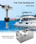 Beefy Five Inch 240-33 Ohms Fuel Level Sending Unit For Marine Boats Trucks And Cars, Precise 10mm Tank Sender With 130mm Core, Fits 5.5 To 6.1 Inch Tanks, Durable Fuel Gauge Sensor For Easy Fuel Monitoring on marine boat tank