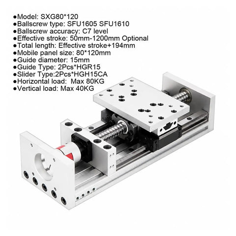 Hella Smooth Double Linear Rail Slide Stage For Custom Xyz Axis Projects Industrial Grade SfU1605 Or SfU1610 Ball Screw with HGR15 guides
