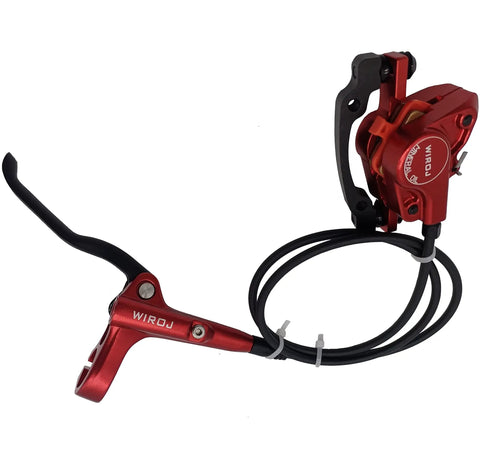 Sick Stopping Power Hydraulic Disc Brake Set For Mountain Bikes Includes Dual 160mm Rotors with a sleek red lever and hydraulic caliper.