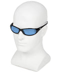 Hellraiser Safety Glasses With Light Blue Lenses And Black Frame, 12 Pairs Per Case, UV 99.9% Protection For Indoor And Low Light Outdoor Work