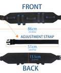 All In One Gait Belt For Seniors With Seven Handles For Safe Patient Transfers Grab And Go Quick Release Buckle Medical Lift Strap Nursing Safety Belt For Physical Therapy, showing front and back views with measurements