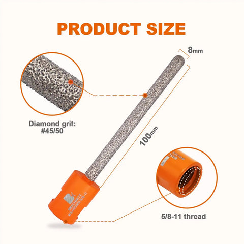 Beast Pro Grade Mortar Raking Bit With Five Sixteenths Inch Diamond Diameter And Four Inch Length, detailed side view