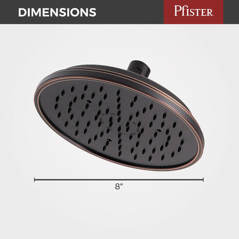Hanover Rainfall Shower Head In Tuscan Bronze, Large Wide Coverage With Old World Craftsmanship, 8-inch diameter display