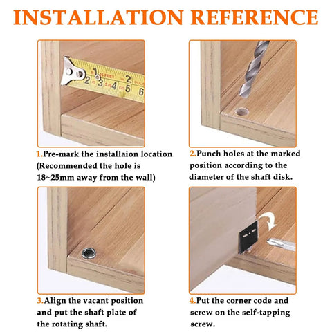 Installation guide for Black Heavy Duty Concealed Shaft Pivot Door Hinges Set For Wood Doors Cabinets Wardrobes And Showcases 2 Sets