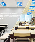4 Pack Fluorescent Light Covers For Ceiling Panels With Cloud Pattern Backlit Film Material Easy Install Light Filters For Office and School 4x2 Feet