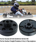 Go Kart Clutch 12 Tooth Three Quarter Inch Bore with Centrifugal Clutch 12T and Five Foot Chain Fits Honda GC160 GC190 GX120 GX140 GX160 GX200 and Predator 212 Engines Great For Mini Bikes And Go Karts shown with go-kart racer.