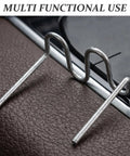 Cool 2000-Pack Wave Shape Welding Staples For Car Bodywork, Heavy Duty Carbon Steel Hot Stapler Pins to Fix Dashboard Lamps and Trim Fast With Tight Space Access, close-up of silver wave pin.