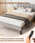 Heavy Duty Rubber Bed Frame Toe Protectors Four Pack Cushioned Corner Guards For Furniture Legs, trimmable EPDM rubber for size adjustment.