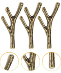 Branch Shape Cabinet Knobs 4 Piece Set for Cabinets and Drawers Dressers Cupboards and Closets Easy Open Vintage Style Furniture Handles Decorative Hardware for Kitchen and Home Renovations close-up