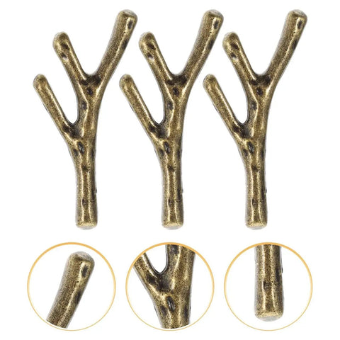 Branch Shape Cabinet Knobs 4 Piece Set for Cabinets and Drawers Dressers Cupboards and Closets Easy Open Vintage Style Furniture Handles Decorative Hardware for Kitchen and Home Renovations close-up