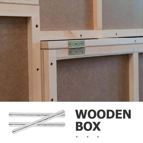 Heavy Duty Continuous Piano Hinges Set Iron Construction 3 Pieces Smooth Quiet Operation for wooden box installation