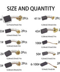 20 Piece Carbon Brush Kit For Electric Motors With 10 Sizes For Quick Replacement And Tool Repair Graphite Copper Conductive Set displayed