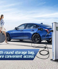 Rock Solid Type 2 To GBT EV Charging Cable, Mode 3 22Kw 32A Three Phase Electric Vehicle Cord, 5 Meter Hella Rugged Power Lead connected to a blue car.