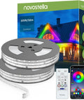 Rainbow Color Smart RGB IC LED Strip Light Kit With Music Sync For Outdoor 105ft Rope Lights 24V IP65 with remote and app control