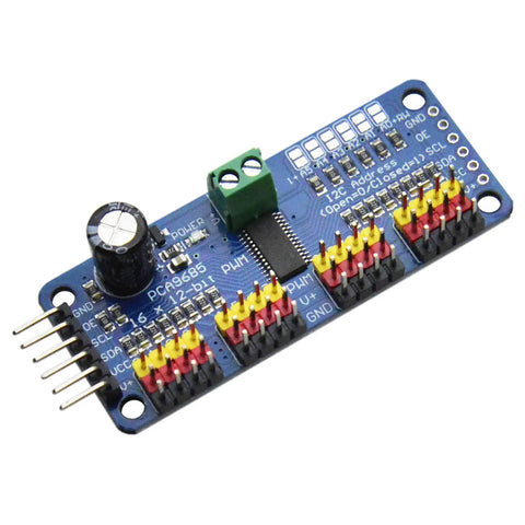 PCA9685 16 Channel 12 Bit PWM Servo Driver Module With I2C Interface for MG90S SG90 MG995 Servos and LED Projects