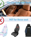 No Jiggle Rear Car Desk For Tesla Cybertruck Heavy Duty Anti Wobble Backseat compatibility image shows supported and unsupported car seats.