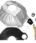 Bell Housing Kit With 11 Inch Clutch Fork Inspection Cover Throwout Bearing And Boot For Chevy Chevelle Malibu Impala Caprice Corvette Camaro 1959 Through 1988 Replacement Fits El Camino Bel Air Biscayne Nomad And More. Silver bell housing kit with clutch fork, cover, bearing, and boot