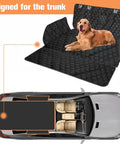 Heavy Duty Waterproof SUV Cargo Liner For Dogs With Bumper Flap Protector, Black non-slip mat in trunk with dog, universal fit