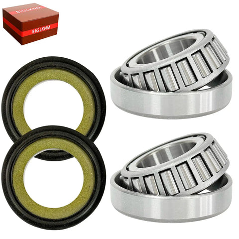 Steering Stem Bearing Seal Kit Fits FX FXWG FXST FLST XL FXR VRod And Most V Twin Touring Softail Dyna Sportster Models 1984 Through 2016 Durable Seal Pack For Smooth Steering And Long Lasting Performance showing bearings and seals