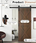 6 Ft Heavy Duty Sliding Barn Door Hardware Kit With Track Rail And Quiet Smooth Operation installed on wooden door