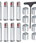 Must Have Inline Skate Axle Spacer Screw Replacement Kit With T Handle Wrench Includes 8 Axles And 8 Spacers For 8mm Roller Skates Pro Grade Repair Accessories For Smooth Glide And Quick Easy Fix, 8mm metal axles and spacers with T-handle wrench